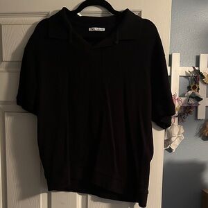 Men’s Zara Black Short Sleeve Polo Shirt